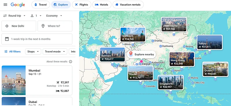 The “Explore” feature is perfect if you don’t have a specific destination in mind